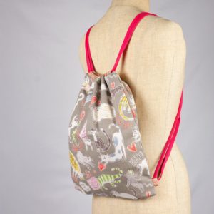 Sac à dos doublé Chats gris