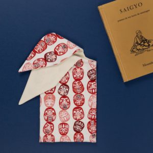 Pochette à nouer Daruma rose