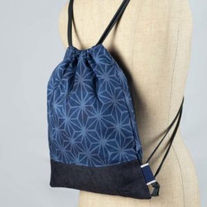 Sac à Dos doublé Asanoha Bleu et Denim