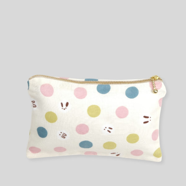 trousse zippée lapins pastel