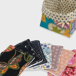 Lingettes lavables avec panier réversible