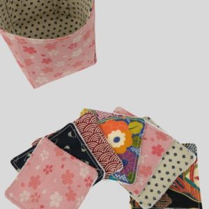 Lingettes lavables avec panier réversible