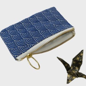Porte-monnaie zippé en Tatami-Beri