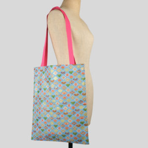 Tote Bag Eventails, anses roses