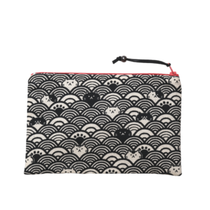 Trousse zippée Chat Seigaiha
