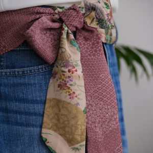 Ceinture upcyclée en soie de kimono