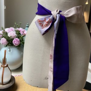 Ceinture upcyclée en soie de kimono