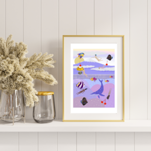 Photo A5 «Fancy Umi No Yu» avec bordure (vendue sans cadre)
