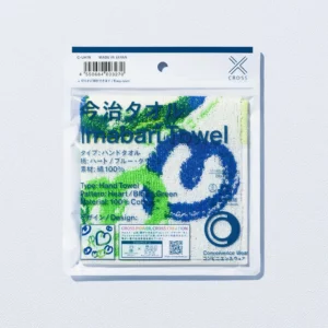 Imabari Serviette Mouchoir Coeur/Bleu/Vert