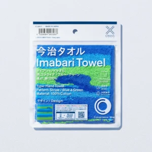 Imabari Serviette Mouchoir Rayure/Bleu-Vert