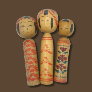 Lot de 3 Kokeshi vintage