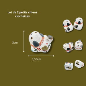 Lot de 2 petits Grelots vintage Chien – très bon état.