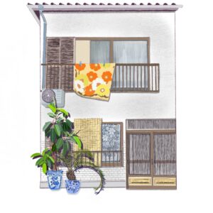 Illustration A5 “maison japonaise” (vendue sans cadre)