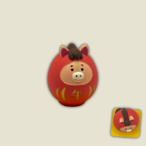 Figurine Cheval en résine rouge - Année du cheval.