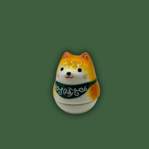 Figurine roly poly Shiba en porcelaine - Alezan.