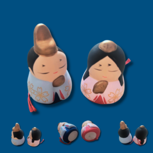 2 poupées Hina en céramique, Omikuji